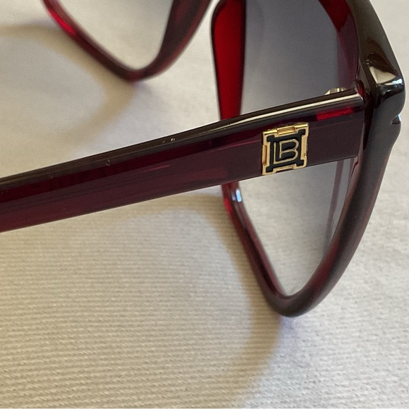 Laura Biagiotti Sunglasses Vintage Burgundy EyeWear Big Made In Italy P18217L - Picture 3 of 5